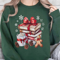 Comfy Holiday Reading Sweatshirt, Christmas Books Sweatshirt, Book Lover Xmas Sweatshirt, Bookish Reader Winter Crewneck Pullover Present