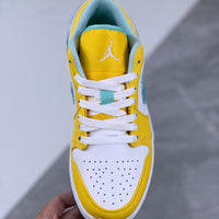 Retro Low Top Sneakers, White Yellow Colorway, Lace Up Design, Casual Gift for Sneaker Fans