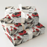 Humorous ATV Santa Gift Wrap, Santa Snowmobile Wrapping Paper, Watercolor Winter Sports Paper, Christmas Outdoor Wrapping Paper Roll
