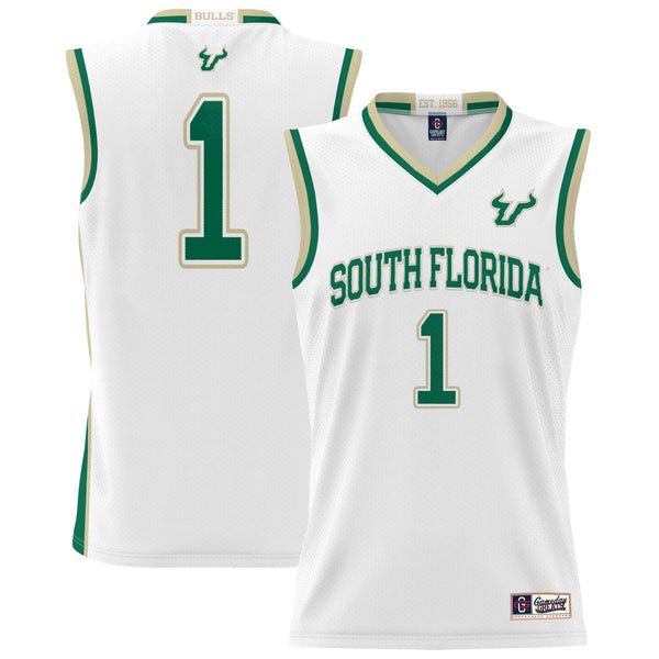 #1 South Florida Bulls Lightweight Basketball Jersey - White