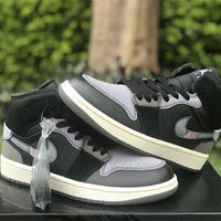 Mid Top Sneakers, Black Gray Colorway, Lace Up Design, Casual Gift for Sneaker Fans