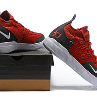 Low Top Sneakers, Red Black Colorway, Lace Up Design, Casual Gift for Sneaker Fans