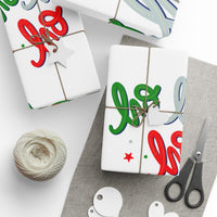 Festive Stars Holiday Gift Wrap, Noel Christmas Wrapping Paper, Cursive Script Wrapping Paper Roll, Christmas Gift Wrap Roll, Xmas Paper