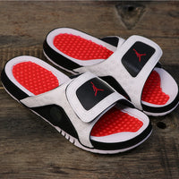 Retro Slides, White Black Red Colorway, Slip On Design, Casual Gift for Shoe Lovers