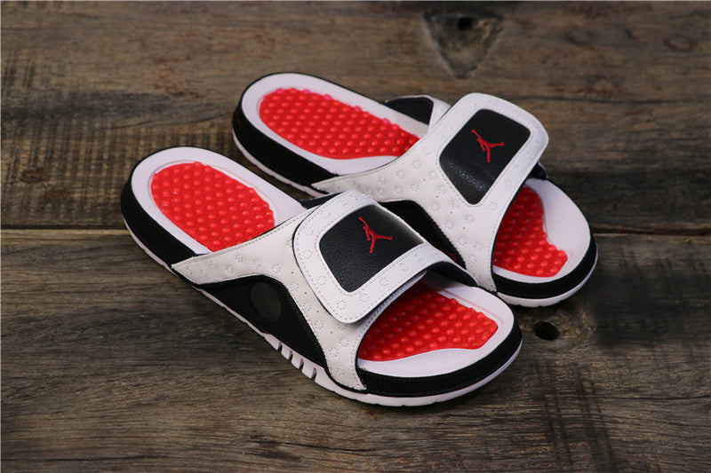 Retro Slides, White Black Red Colorway, Slip On Design, Casual Gift for Shoe Lovers