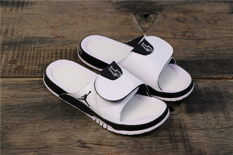 Slides, White Black Colorway, Embroidered Detail, Slip On Design, Casual Gift for Shoe Lovers
