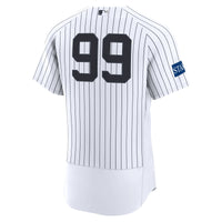 New York Yankees Aaron Judge White Home Authentic Sponsor Patch Jersey