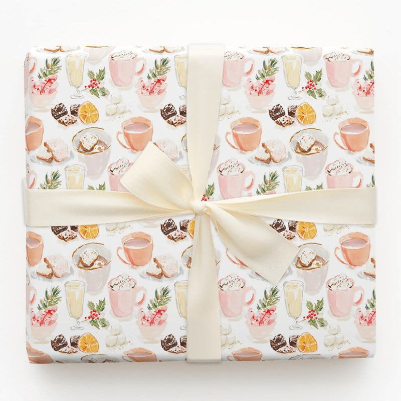 Holiday Treats Wrapping Paper, Hot Cocoa Wrapping Paper, Comfy Christmas Gift Wrap, Winter Desserts Wrapping Paper, Festive Holiday Gift Wrap