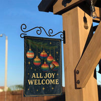 All Joy Welcome Holiday Yard Flag, LGBTQ Pride Garden Flag, Rainbow Christmas Ornaments Outdoor Flag, Inclusive Holiday Garden Decor