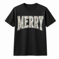 Varsity Leaf Camouflage Holiday Shirt, Merry Christmas Camo T-Shirt, Festive Xmas Graphic Tee, Camo Christmas T-Shirt, Holiday Present for Men