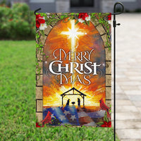 Nativity Scene Star of Bethlehem Yard Flag, Merry Christmas Garden Flag, Double Sided Christian Outdoor Flag, Holiday Lawn Decor