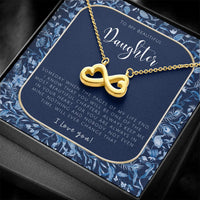 Sentimental Daughter Pendant, Daughter Infinity Heart Necklace, Forever Love Infinity Necklace, Meaningful Daughter Present, Christmas Keepsake