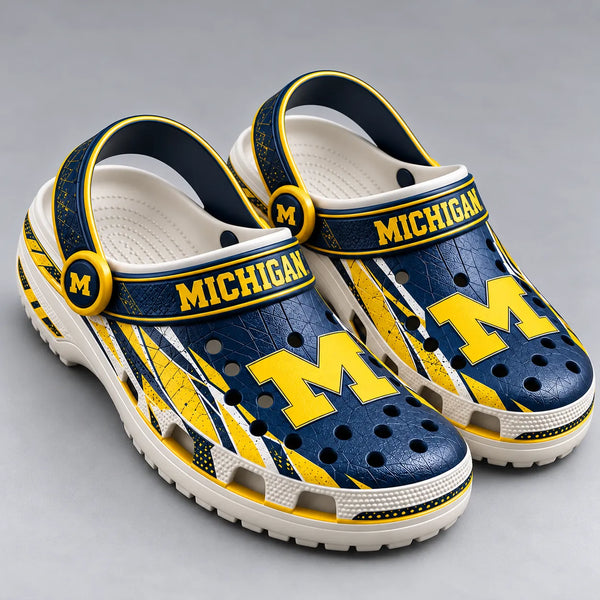 MICH Block M - Navy and Maize Statement Clogs - main