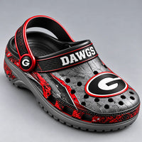 UGA Dawgs - Silver Fracture Graphic Clogs