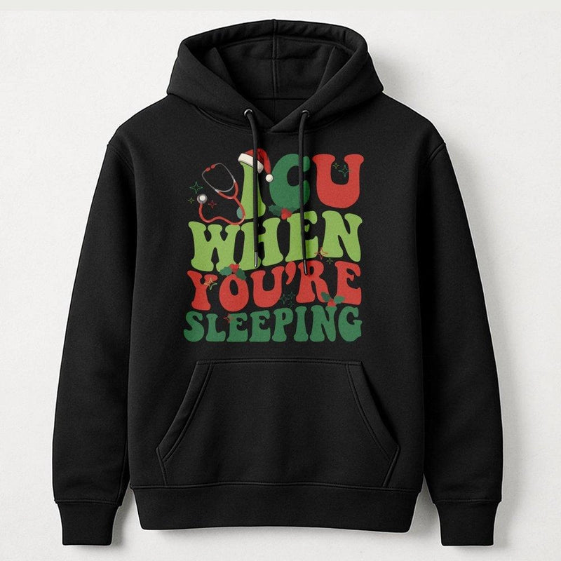 Holiday Stethoscope Nurse Hoodie, ICU Nurse Christmas Hoodie, Humorous RN Medical Sweatshirt, Winter Healthcare Hoodie, Christmas Nurse Present