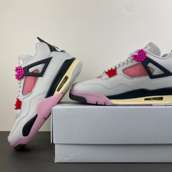 Retro Low Top Sneakers, White Black Pink Colorway, Lace Up Design, Casual Gift for Sneaker Fans