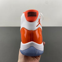 Low Top Sneakers, White Orange Colorway, Leather Footwear, Lace Up Design, Casual Gift for Sneaker Fans