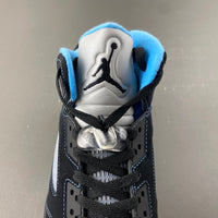 Mid Top Sneakers, Blue Black Colorway, Lace Up Design, Casual Gift for Sneaker Fans