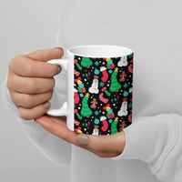 Humorous Phallic Holiday Pattern Coffee Mug, Adult Christmas Ceramic Mug, Dirty Santa Gag Cup, Hilarious White Elephant Exchange Present