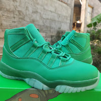High Top Sneakers, Green Colorway, Lace Up Design, Casual Gift for Sneaker Fans