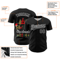 Personalized Stitched Name and Number Xmas Shirt, Custom Christmas Baseball Jersey, Holiday Baseball Jersey, Christmas Present for Sports Fans