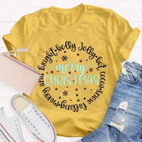 Merry and Bright Snow Falling Tee, Holly Jolly Hot Cocoa Shirt, Adorable Christmas Graphic T-Shirt, Comfy Winter Holiday Shirt, Xmas Present Tee