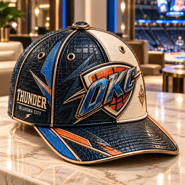 OKC - Bronze-Lined Crest on Navy and Bone - main