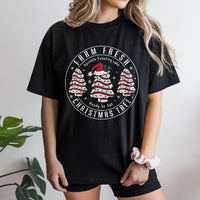 Vintage Snack Food Graphic Tee, Christmas Tree Cake T-Shirt, Retro Holiday Foodie Shirt, Humorous Baker Xmas Tee, Winter Holiday Present