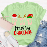 Humorous Christmas Dance Graphic Tee, Merry Dancemas Ballet Teacher T-Shirt, Dance Instructor Holiday Shirt, Adorable Ballerina Xmas Dancer Present