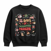 Vet Tech Christmas Sweatshirt, 12 Days of Veterinary Medicine Sweatshirt, Humorous Vet Holiday Crewneck, Veterinary Staff Xmas Sweatshirt Present