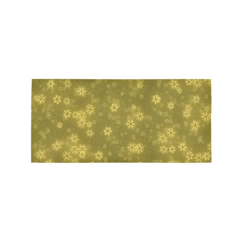 Winter Holiday Runner Rug, Golden Snowflake Runner Rug, Christmas Star Floor Rug, Festive Hallway Runner Rug, Xmas Seasonal Kitchen Decor