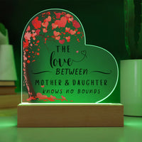 Mother Daughter Heart Plaque, Tree of Life Acrylic Heart Plaque, Lighted LED Heart Plaque, Christmas Present for Mom, Birthday Keepsake Sign