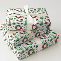 Southwestern Poinsettia Wrapping Paper, Christmas Cactus Wrapping Paper, Desert Floral Holiday Wrapping Paper, Botanical Winter Gift Wrap