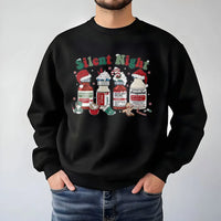 Humorous Healthcare Holiday Crewneck, Silent Night Nurse Christmas Sweatshirt, Medical RN Xmas Graphic Pullover, Hospital Nurse Sweatshirt Present