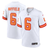 '76 Tampa Bay Buccaneers Baker Mayfield White Player Game Jersey