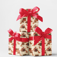 Comfy Reindeer Gift Wrap Paper, Vintage Santa Storytime Wrapping Paper, Nostalgic Christmas Wrapping Paper, Retro Xmas Wrap, Present Wrap