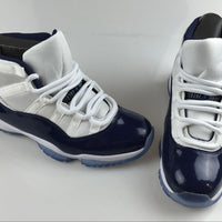 Sneakers, White Navy Colorway, Lace Up Design, Casual Gift for Sneaker Fans