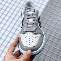 Low Top Sneakers, Gray White Colorway, Lace Up Design, Casual Gift for Sneaker Fans