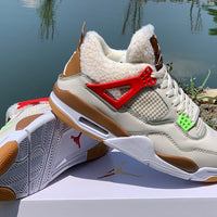 Basketball Shoes, White Tan Colorway, Mismatched Colorway, Lace Up Design, Casual Gift for Shoe Lovers