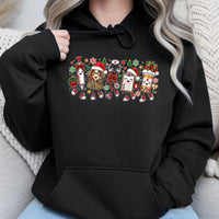 Leopard Print Nurse Christmas Hooded Sweatshirt, Christmas Nurse Hoodie, Humorous Nursing Squad Hoodie, Holiday RN Present, Xmas Nurse Hoodie