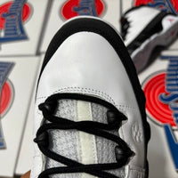 Retro Low Top Sneakers, White Black Colorway, Lace Up Design, Casual Gift for Sneaker Fans