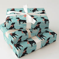Winter Dog Holiday Gift Wrap, Black Labrador Wrapping Paper, Adorable Pink Scarf Lab Wrapping Paper, Dog Lover Christmas Gift Wrap Roll