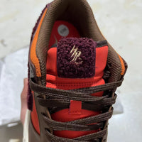 Low Top Sneakers, Orange Brown Colorway, Lace Up Design, Casual Gift for Sneaker Fans