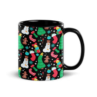 Naughty Phallic Pattern Holiday Mug, Humorous Adult Christmas Ceramic Mug, Gag Dirty Santa Coffee Cup, White Elephant Present, Secret Santa Mug