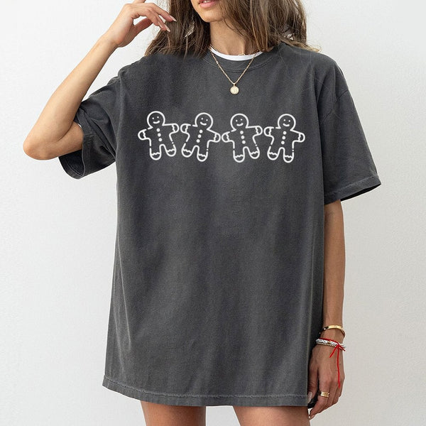 Adorable Holiday Cookie Shirt, Gingerbread Man T-Shirt, Adorable Christmas Baking Tee, Festive Gingerbread Graphic T-Shirt, W