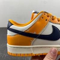 Distressed Low Top Sneakers, Blue White Yellow Colorway, Lace Up Design, Distressed Finish, Casual Gift for Sneaker Fans