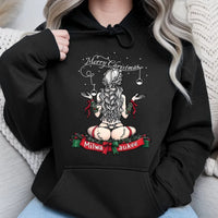 Risque Pin-Up Holiday Graphic Sweatshirt, Milwaukee Christmas Hoodie, Humorous Tool Enthusiast Xmas Pullover, Retro Mechanic Holiday Hoodie