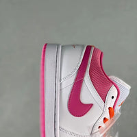 Low Top Sneakers, White Pink Colorway, Lace Up Design, Casual Gift for Sneaker Fans
