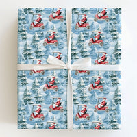 Golf Cart Santa Gift Wrap, Golf Santa Christmas Wrapping Paper, Humorous Golfer Holiday Wrapping Paper, Winter Golf Fan Present Wrapping Paper