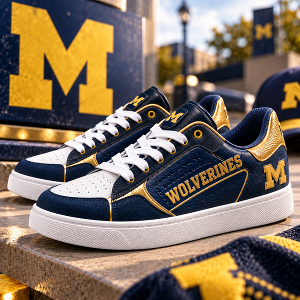 MICH Maize Line - Navy and Gold Low Top Sneakers - main